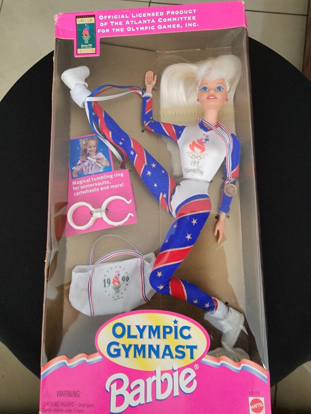 Vintage Barbie Red, White & Blue Olympic Gymnast Doll 1996.